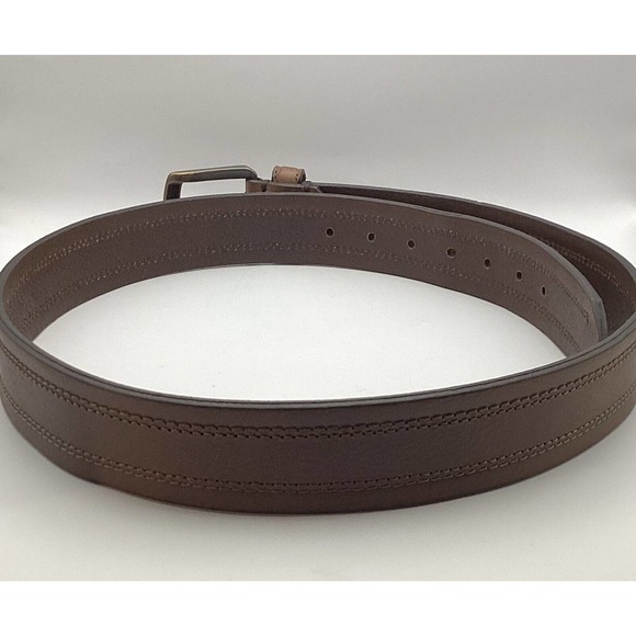 Columbia Brown genuine leather mens belt with double stitching - Large 38 - 40 - Picture 9 of 11